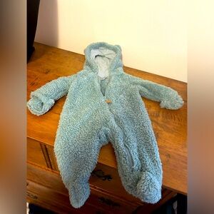 Carter’s Baby Boy Sherpa Long-Sleeve Hooded Jumpsuit - Teal Size NB